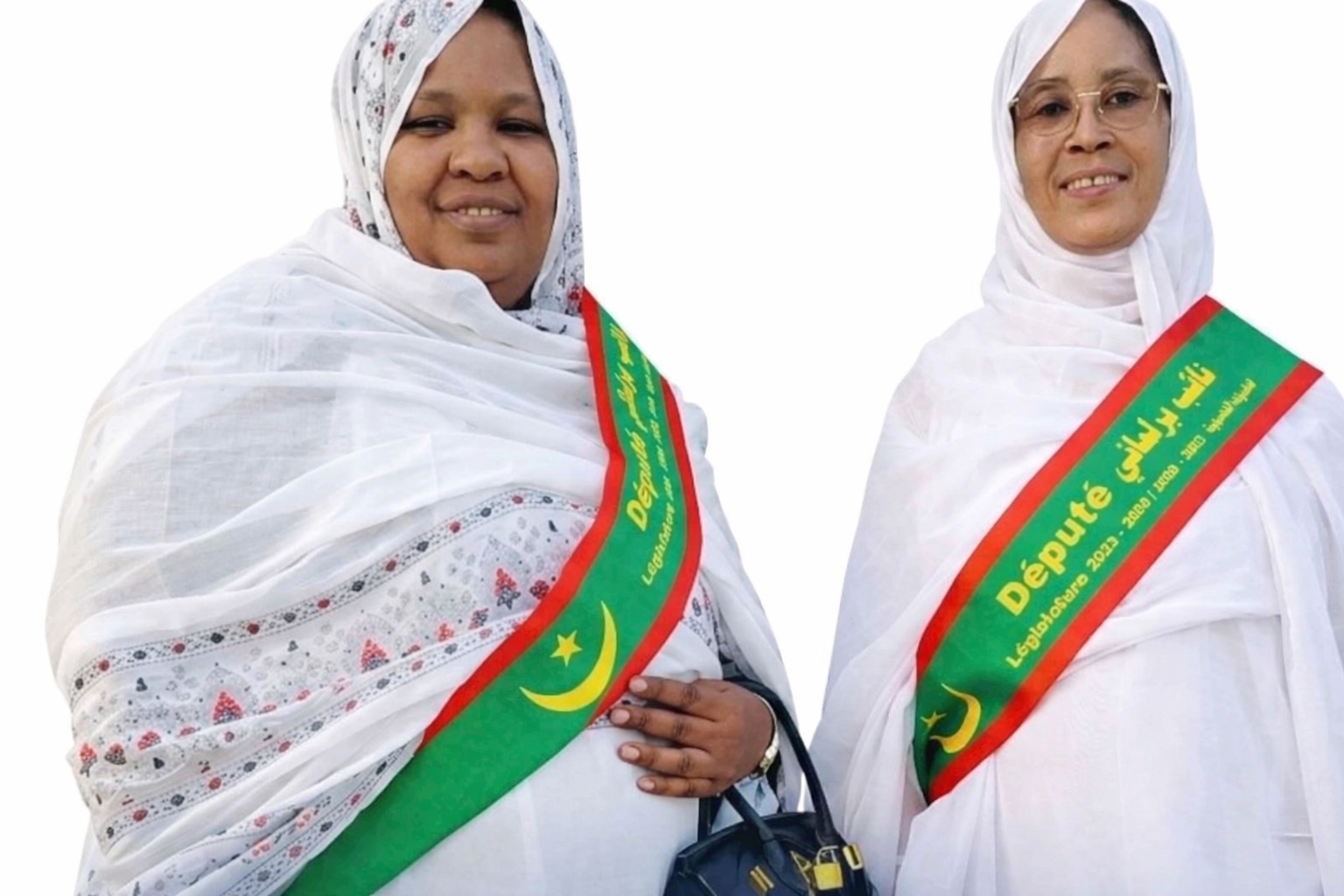 من اليمين قامو عاشور ومريم جينگ