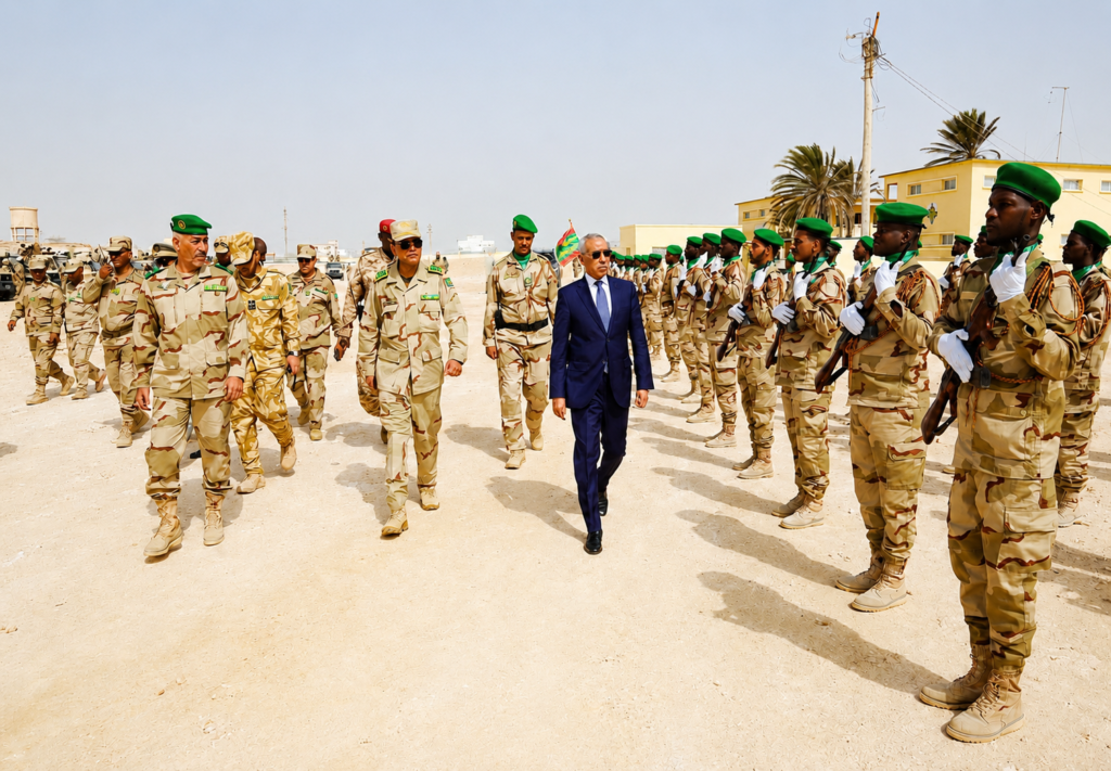 وزير الدفاع وقائد الأركان يتفقدان المنطقة العسكرية الأولى في نواذيبو
